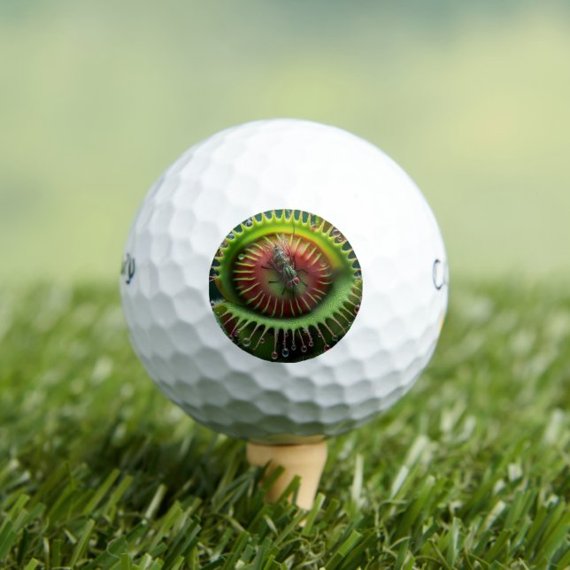 Venus Flytrap Floral Whimsical Fun Golf Balls (Insitu Tee)