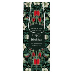 Venus Flytrap Gothic Botanical Personalised Wine Gift Bag