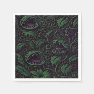 Venus Flytrap Green Slime Halloween Party  Napkin
