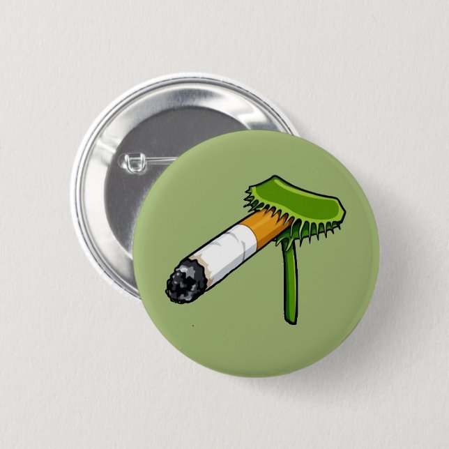 Venus Flytrap Plant With Cig 6 Cm Round Badge (Front & Back)