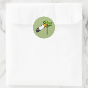 Venus Flytrap Plant With Cig Classic Round Sticker
