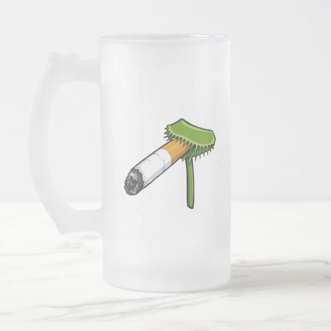 Venus Flytrap Plant With Cig Frosted Glass Beer Mug (Left)