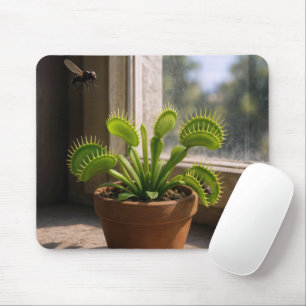 Venus Flytrap Plant With Flies Mouse Mat