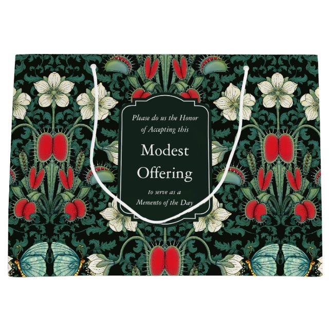 Venus Flytrap Victorian Gothic Personalised Large Gift Bag (Front)