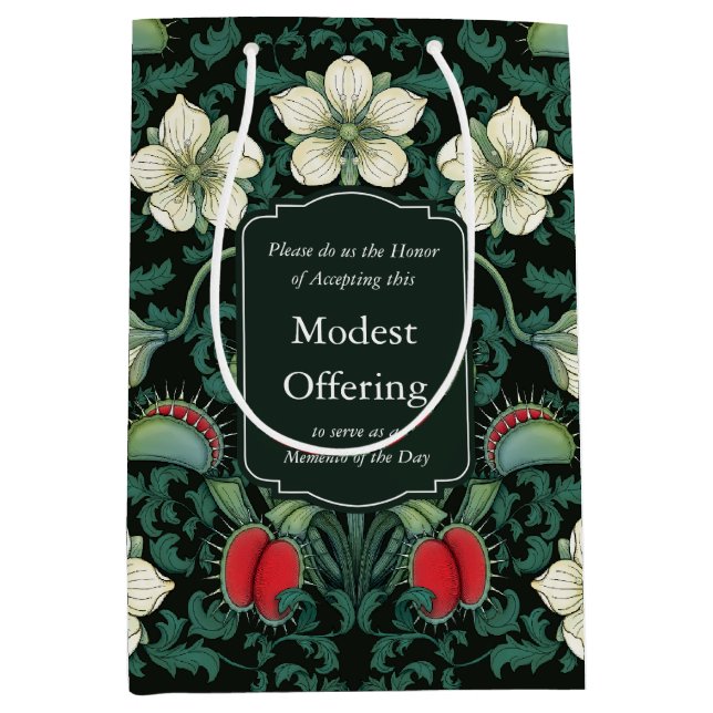 Venus Flytrap Victorian Gothic Personalised Medium Gift Bag (Front)