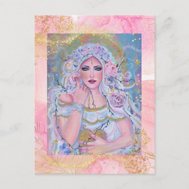 Venus goddess of love roses by Renee Postcard (Front)