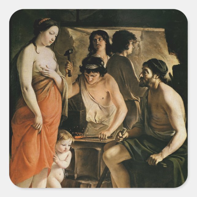 Venus in Vulcan's Forge, 1641 Square Sticker (Front)