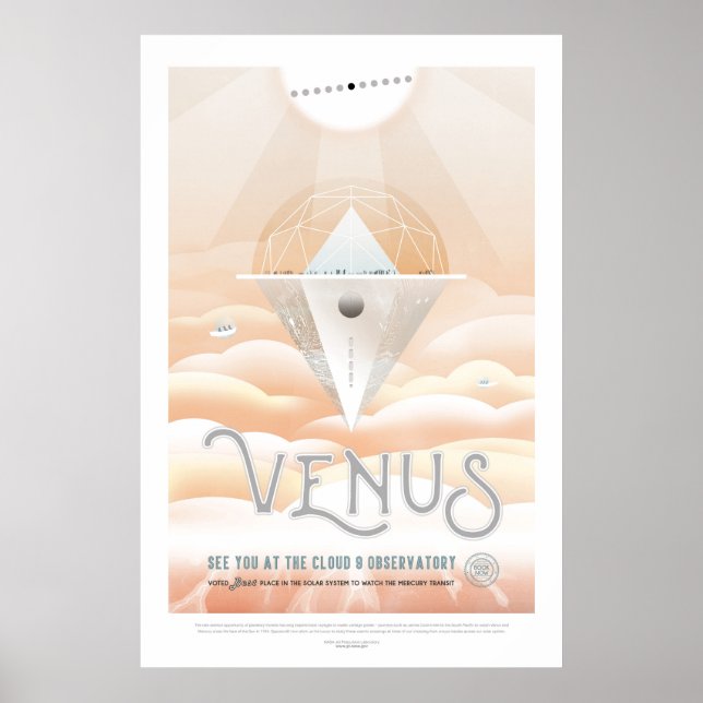 Venus Obsevatory for Mars transit vacation advert Poster (Front)