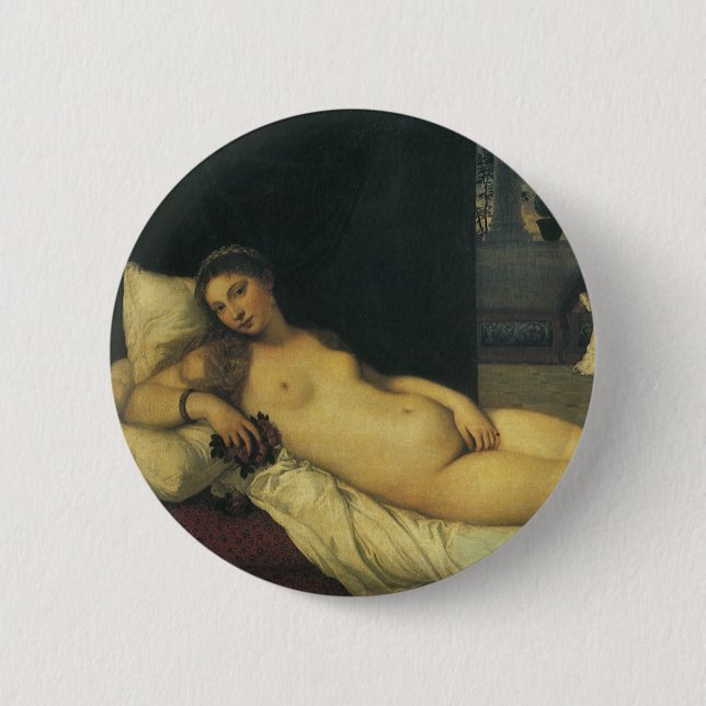 Venus of Urbino by Titian, Renaissance Art 6 Cm Round Badge (Front)