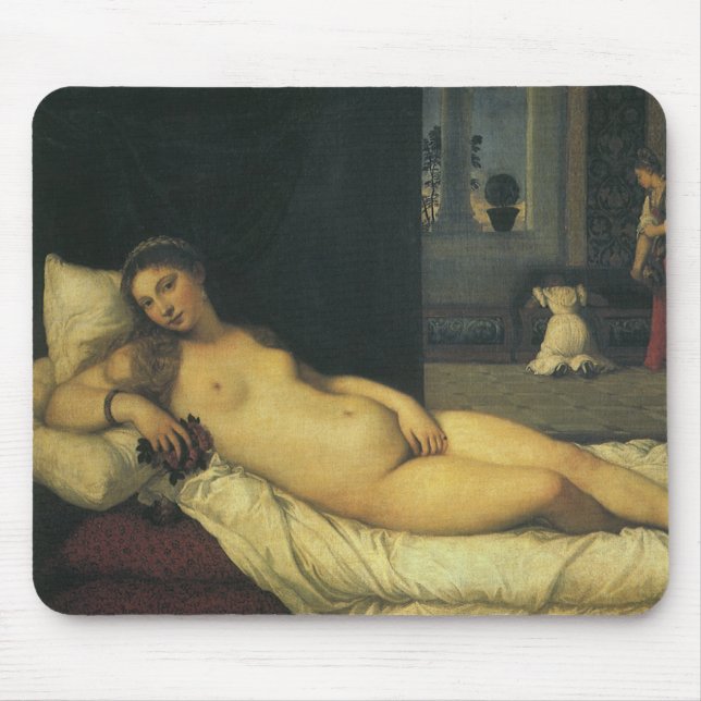 Venus of Urbino by Titian, Renaissance Art Mouse Mat (Front)