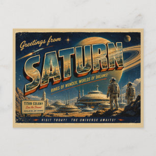 Venus Retro Sci-Fi Postcard   Vintage Space Travel