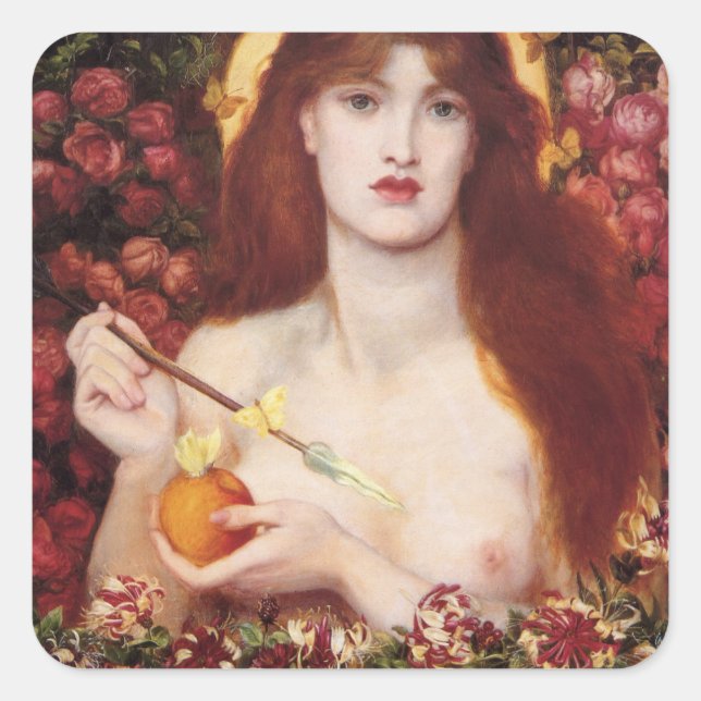 Venus Verticordia (by Dante Gabriel Rossetti) Square Sticker (Front)