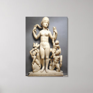 Venus with putti, a triton and a dolphin, Roman, 4 Canvas Print