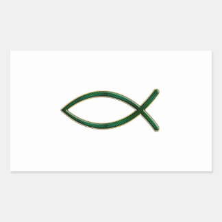 ver 01 - Jesus Fish - Clear Background Rectangular Sticker