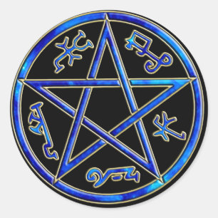 ver 01 - Solomon's Devil's/Demon Trap - Black Classic Round Sticker