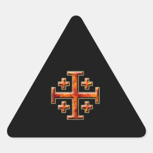 Ver 3 – Jerusalem Cross - Black Back Triangle Sticker