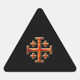 Ver 3 – Jerusalem Cross - Black Back Triangle Sticker