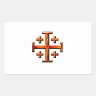 Ver 3 – Jerusalem Cross - Clear Back Rectangular Sticker