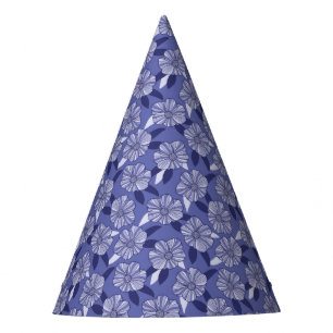 Ver Peri Purple Periwinkle Floral Line Art Party Hat