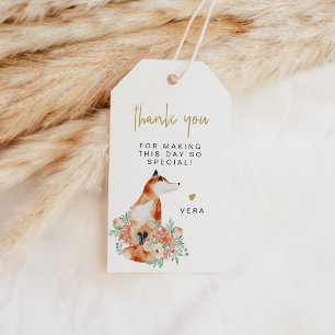 VERA Eucalyptus Greenery & Terracotta Floral Fox Gift Tags