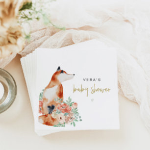 VERA Eucalyptus Greenery & Terracotta Floral Fox Napkin