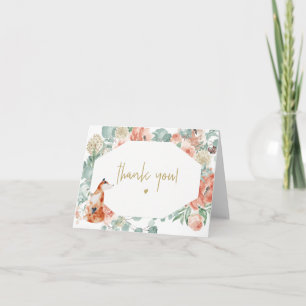 VERA Eucalyptus Greenery & Terracotta Floral Fox Thank You Card