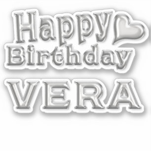 Vera Happy Birthday silver Sticker