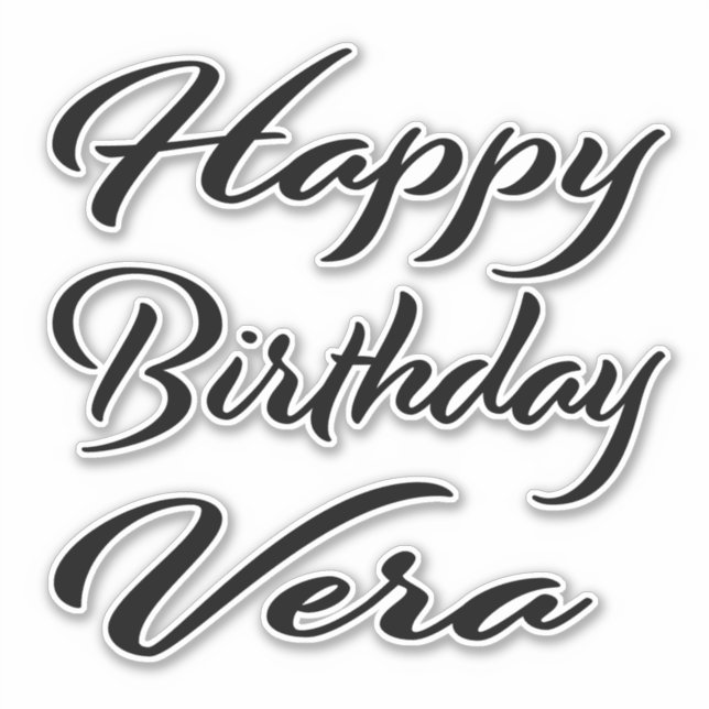 Vera name first name black Sticker birthday (Front)
