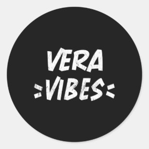 Vera S Squad Family Reunion First Last Name Tea Classic Round Sticker