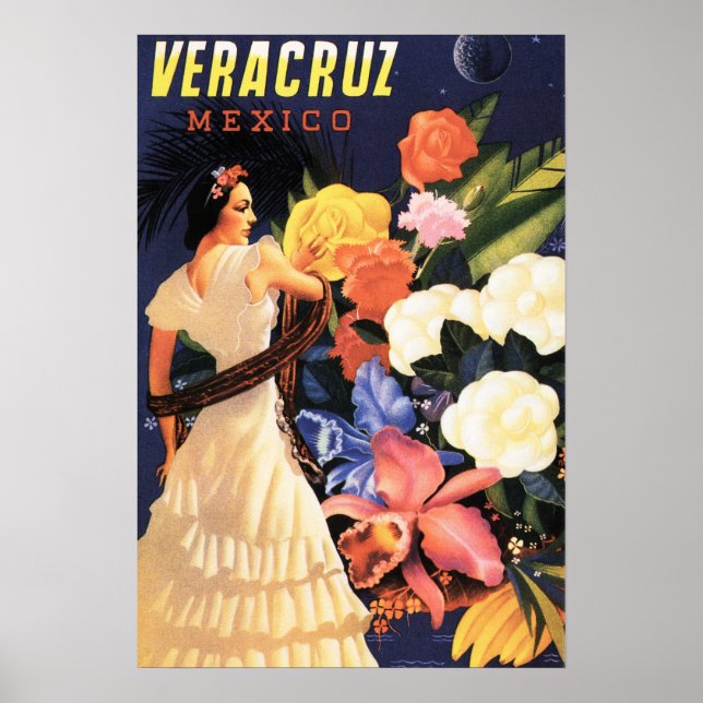 VERACRUZ MEXICO Women Dance Vintage Travel Poster (Front)