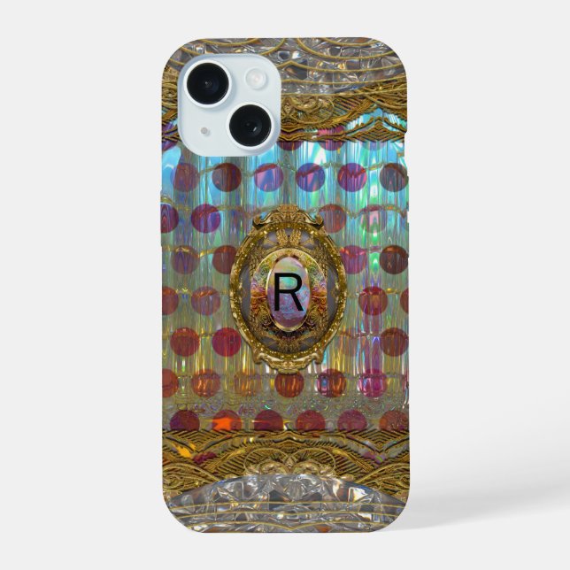 Veraspolka Baroque Monogram iPhone 15 Case (Back)