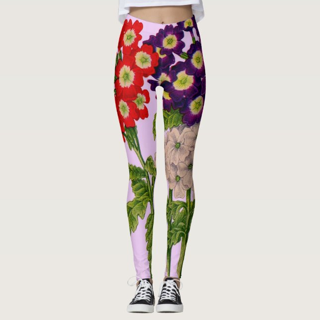 verbena flowers in red and purple leggings (Front)