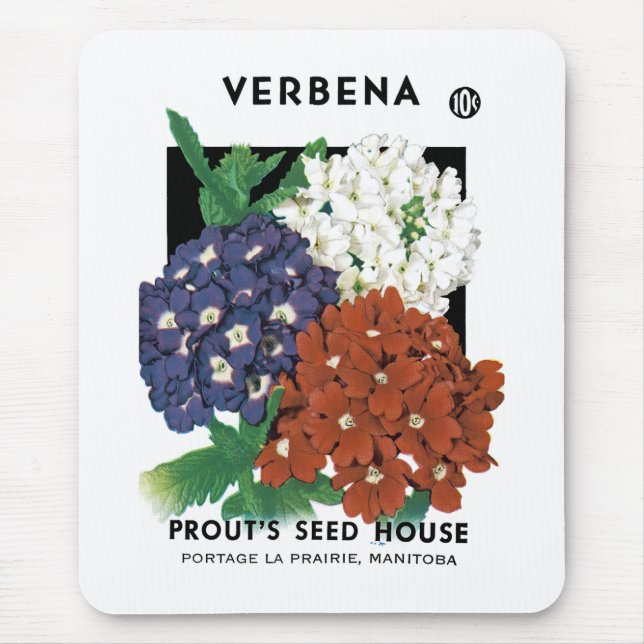 Verbena Seed Packet Label Mouse Mat (Front)