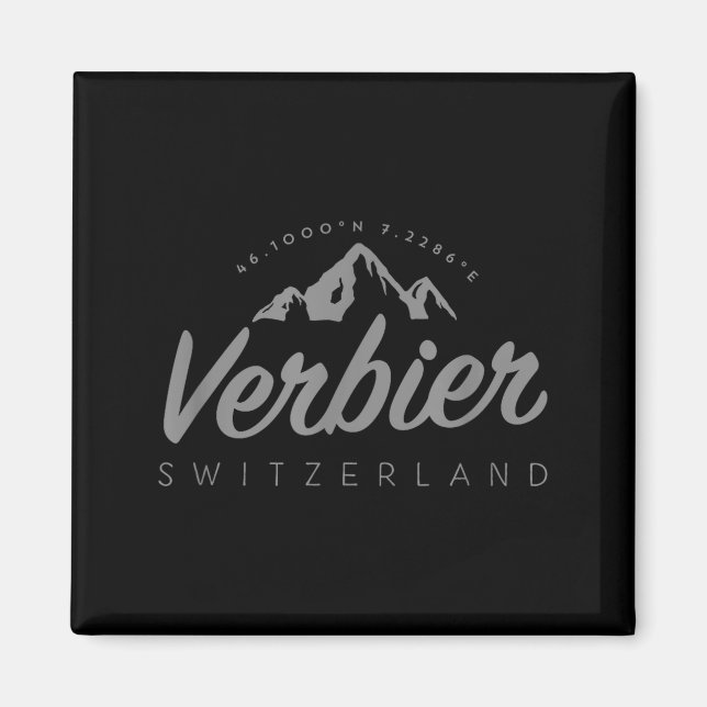 Verbier mountain vacation skiing switzerland  magnet (Front)