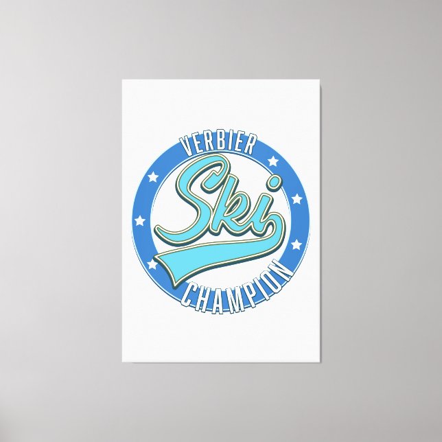 Verbier Ski Champion Canvas Print (Front)