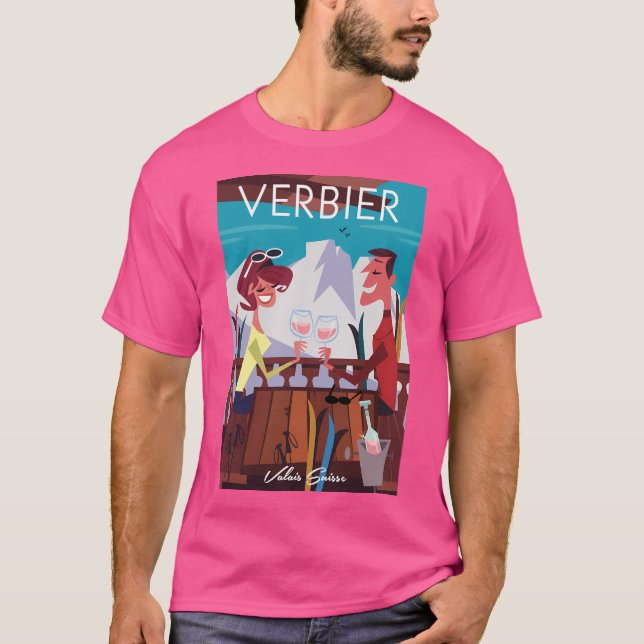 Verbier Ski Poster T-Shirt (Front)