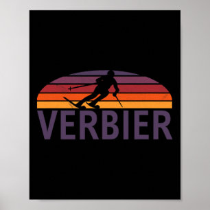 Verbier Swiss Switzerland Ski Resort Snowboarding Poster