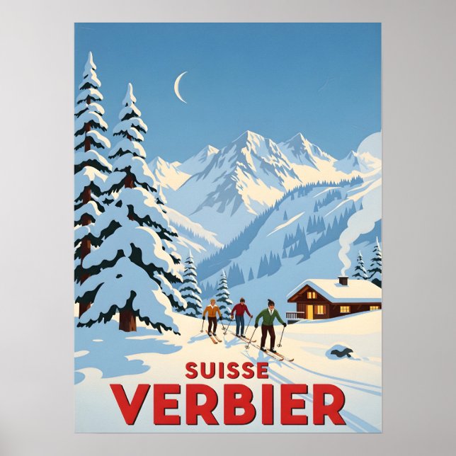 Verbier, Switzerland – Alpine Ski Resort Poster (Front)