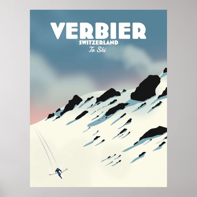Verbier Switzerland ski Poster (Front)