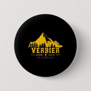 Verbier Switzerland Ski Resort Alpine Skiing Swiss 6 Cm Round Badge