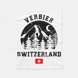 Verbier Switzerland Ski Resort Alps Alpine Skiing Fleece Blanket
