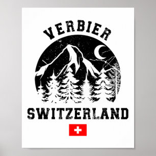 Verbier Switzerland Ski Resort Alps Alpine Skiing  Poster