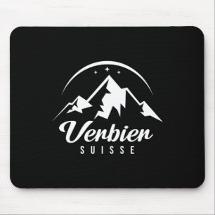 Verbier Switzerland Ski Resort Skiing Snowboarding Mouse Mat