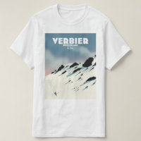 Verbier Switzerland ski travel poster art print.