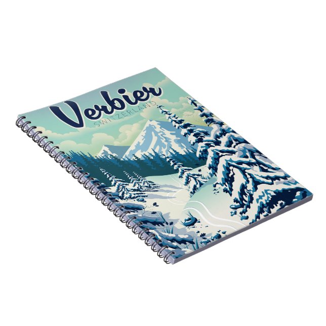 Verbier Switzerland Travel poster Notebook (Right Side)