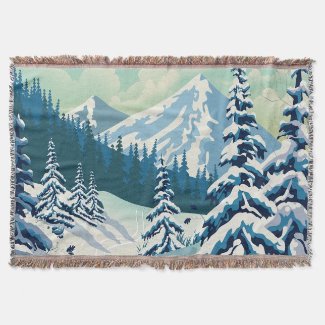 Verbier Switzerland Travel poster Throw Blanket (Front)