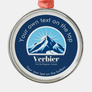 Verbier Val de Bagnes switzerland ski vacation  Metal Tree Decoration
