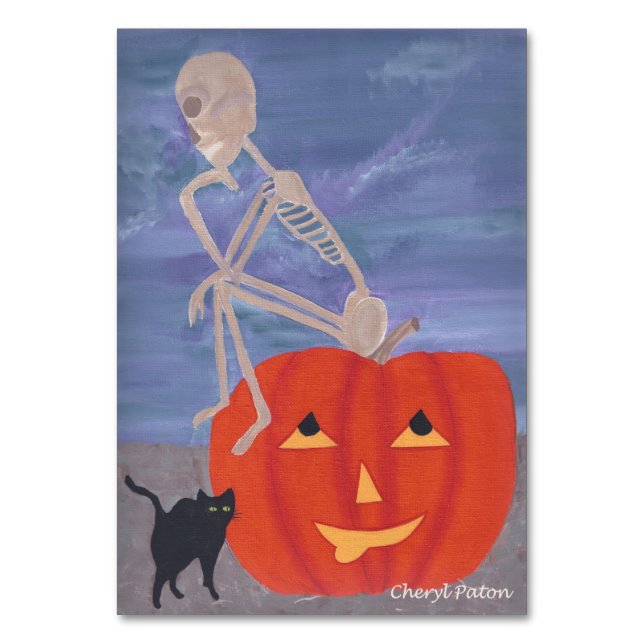 Verbs thinking skeleton reading flashcards adults table number (Front)