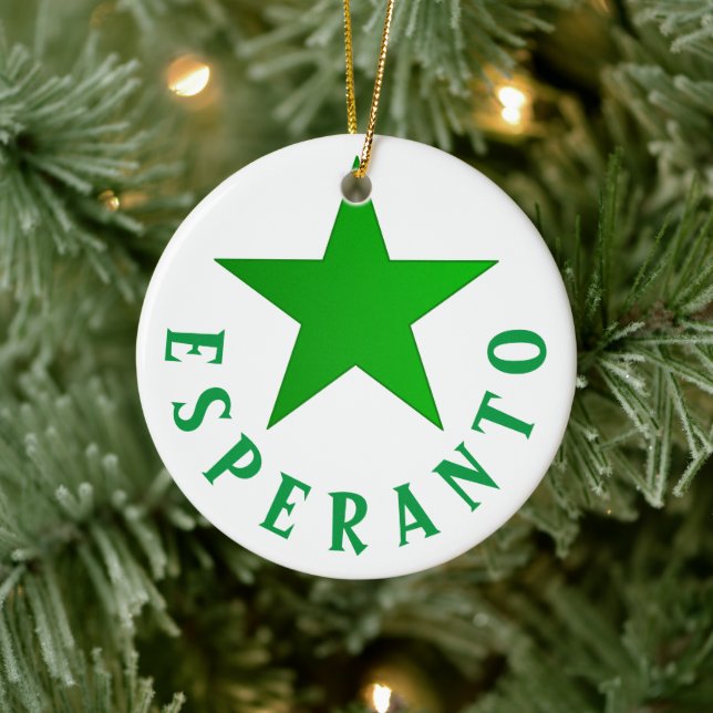 Verda Stelo (Esperanto Star) Ceramic Tree Decoration (Tree)