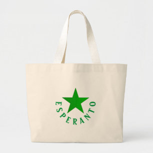 Verda Stelo (Esperanto Star) Large Tote Bag